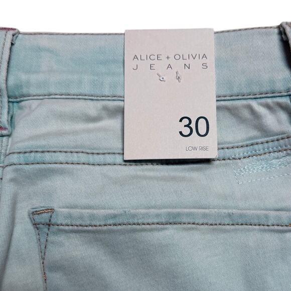 $295 ALICE + OLIVIA SB Ultra Low Rise Bell Flare Bootcut Jeans Size 30 New! - Picture 3 of 8